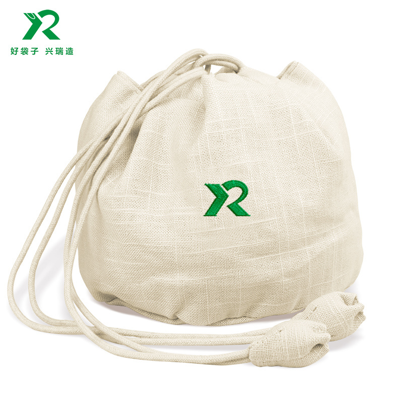 个性定制棉麻布拉绳束口袋