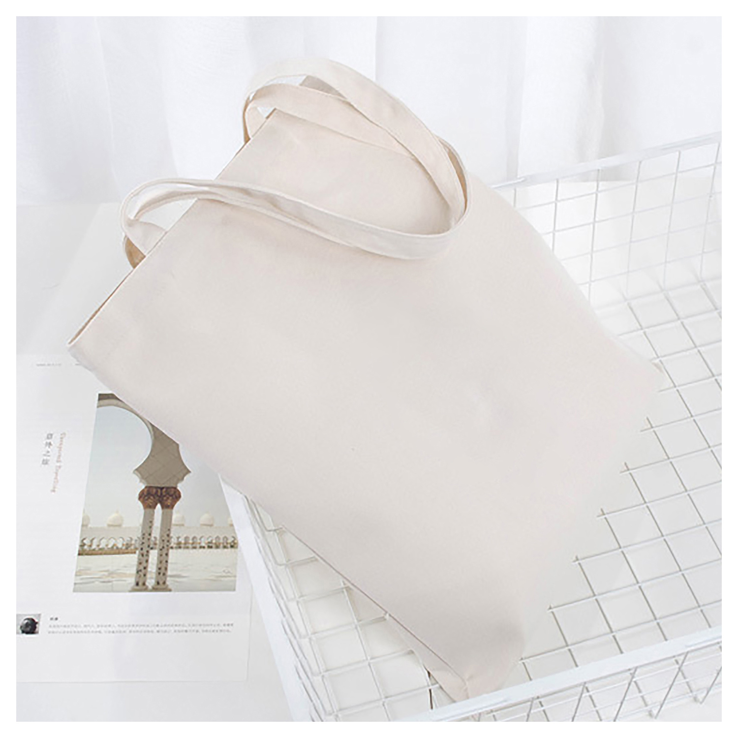 全棉纯色手提帆布袋